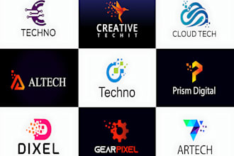 design a modern tech startup crypto and technology business logo