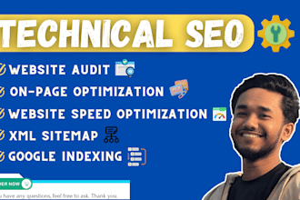 do technical seo, website audit, site speed up and indexing for top rank
