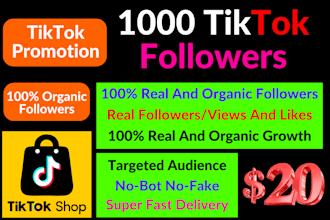 increase 1000 organic tiktok followers with lifetime guarantee