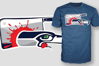 create a modern custom meat cleaver t shirt design