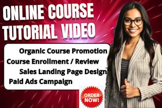 online course tutorial promotion udemy course kajabi thinkific website sales