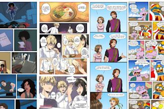 2d comic art, comic book, graphics novel, comic artist, comic page illustration