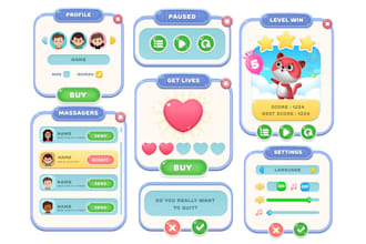 create 2d game art, game asset and game UI for your project