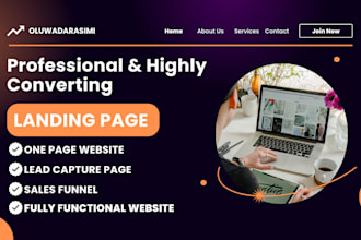design one page website, lead capture page, landing page design, elementor, wix