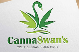 create highly attractive cannabis weed hemp cbd oil marijuana logo design
