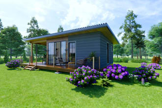 sketchup 3d landscape model,exterior garden and patio,outdoor living architect