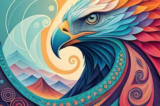create abstract geometric digital art