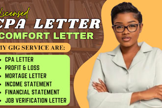 build verified CPA letter, financial statement, income verification letter
