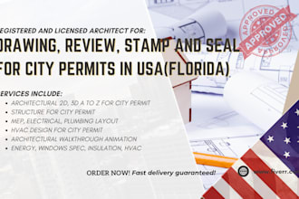 do architectural 2d blueprint plans, mep for permit in florida