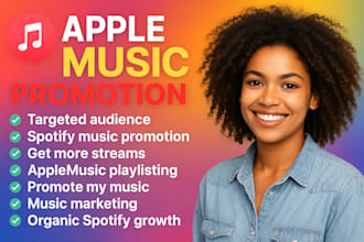 do 30 days organic apple music promotion spotify music ads campaign usa shoutout