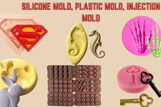 make your custom 3d silicone mold, plastic mold, injection mold, chocolate mold
