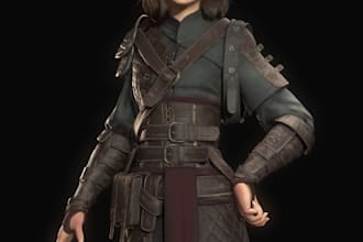 3d realistic character model, stylized, sculpting, character animation, game rig