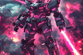 draw anime style mecha robot illustrations
