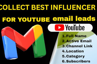collect best influencer for youtube email leads