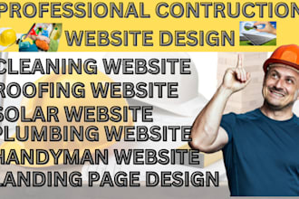 design construction roofing cleaning website create solar plumber handyman site