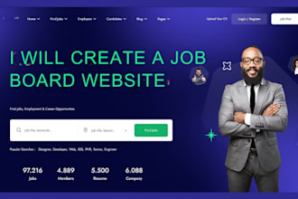 build job board website via application form for recruiting commercial business