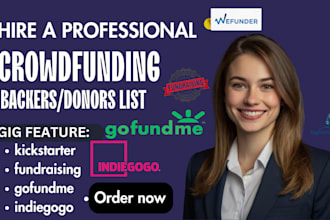 provide verified crowdfunding backers list for your crowdfunding campaign