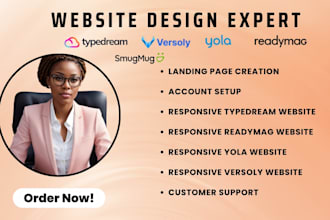 design or redesign showit readymag smugmug typedream versoly yola website