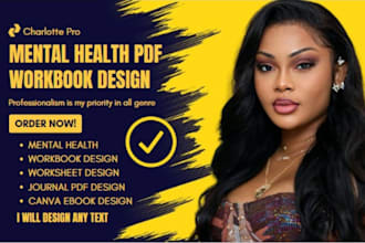 do mental health workbook worksheet design, self help ebook, ebook rebranding