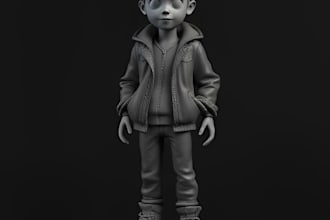 sculpt 3d model, doll, 3d toy, action figure, 3d bjd, statue for 3d printing