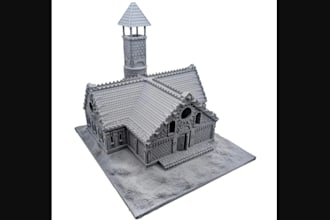 design 3d terrain,ruin, medieval building, fantasy castle,miniature house, tower