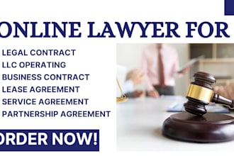be your online lawyer to write legal contract, lease agreement, llc operating