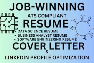 craft you data science resume, data analyst, business analyst, and cover letter