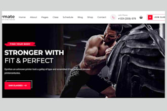 design gym website personal trainer health and fitness website yoga website