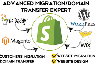 clone website migrate wix godaddy magento wordpress to shopify domain transfer