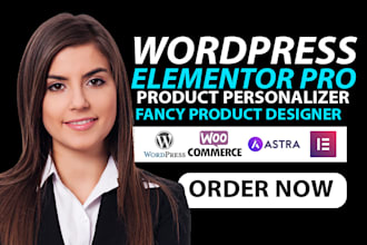 build wordpress elementor pro woocommerce zakeke lumise fancy product designer