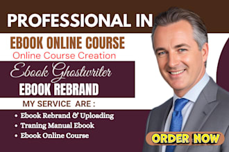 ghostwrite ebook online course, online course creation, ebook rebrand, amazon