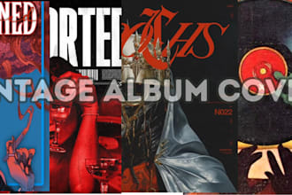 design vintage metal album cover retro music cover art vintage poster art deco