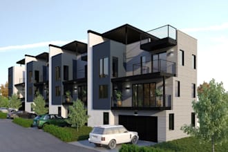 do 3d model, modern real estate apartment, bungalow interior,cgi exterior render