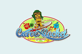 design wonderful electric skate board logo