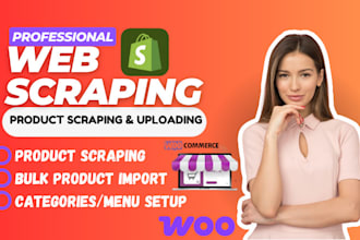 scrape and import products between woo commerce and shopify