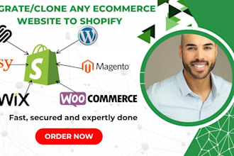 design redesign migrate clone wordpress to shopify woocommerce wix to shopify