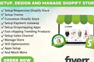 develop, design custom shopify ecommerce stores, apps dropshipping