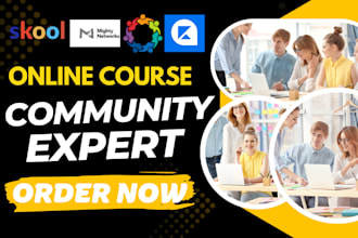 setup skool online course and skool community management
