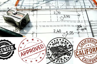architect and structural stamp for texas and california with license approval