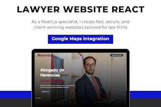 build a react website for lawyers with case studies and contact forms