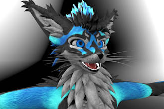 do custom vrchat 3d model furry avatar anime character design vrc nsfw fursona