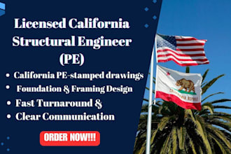 be california structural engineer for california pe stamp drawings