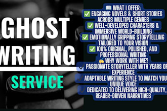 ghostwrite or rewrite fiction or nonfiction ebook