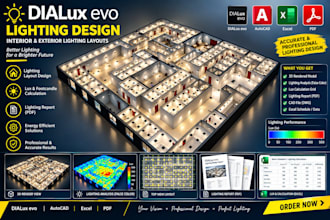provide dialux evo lighting calculations and  reports