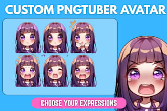 draw custom chibi pngtuber vtuber live2d model rigging png tuber for streaming