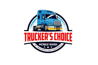 design powerful mobile truck wash logo