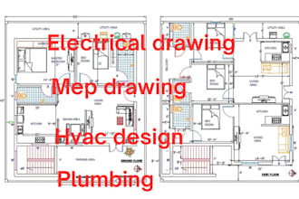 do electrical drawing, plumbing, hvac and mep design for permit approval