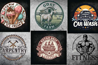 create badge , stamp , retro vintage logo design