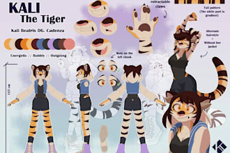 create fursona reference sheet for your furry anime comic game character