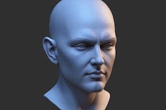 sculpt 3d bust model, 3d mask, 3d helmet, 3d face, 3d head for 3d printing